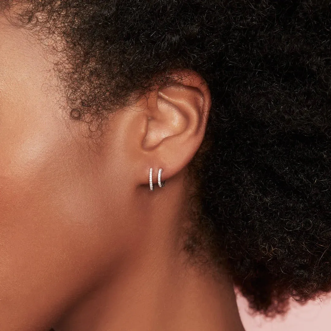 0.12ctw Diamond Double Huggie Earring
