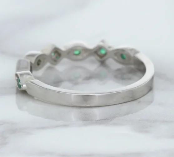 0.21ctw Emerald Alternating Marquise Ring in 14K White Gold