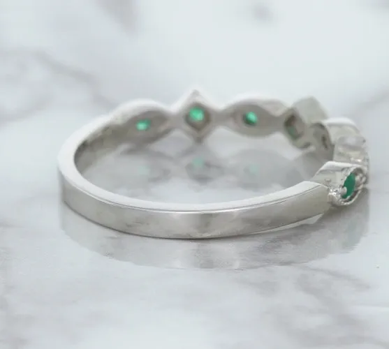0.21ctw Emerald Alternating Marquise Ring in 14K White Gold