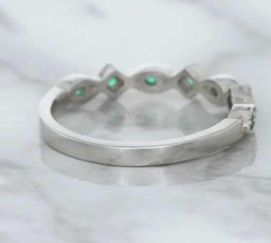0.21ctw Emerald Alternating Marquise Ring in 14K White Gold