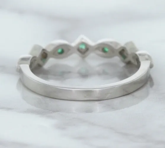 0.21ctw Emerald Alternating Marquise Ring in 14K White Gold