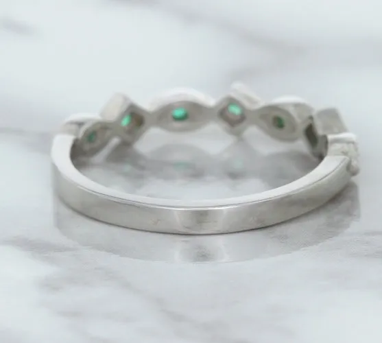 0.21ctw Emerald Alternating Marquise Ring in 14K White Gold