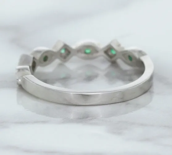 0.21ctw Emerald Alternating Marquise Ring in 14K White Gold