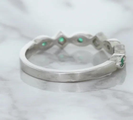 0.21ctw Emerald Alternating Marquise Ring in 14K White Gold