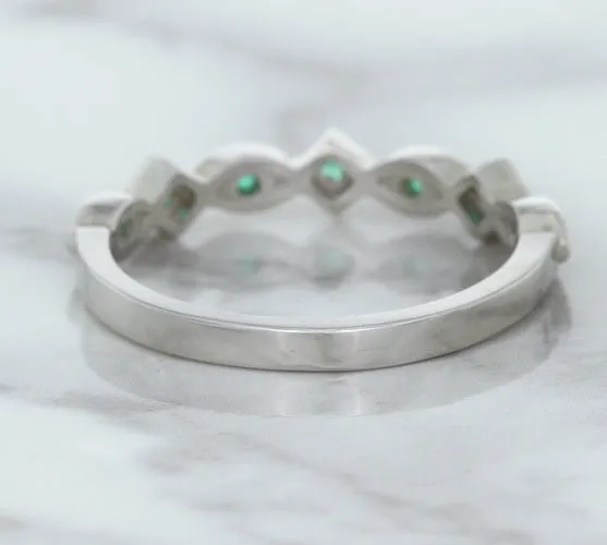 0.21ctw Emerald Alternating Marquise Ring in 14K White Gold