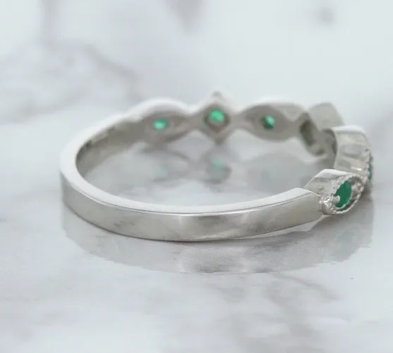 0.21ctw Emerald Alternating Marquise Ring in 14K White Gold