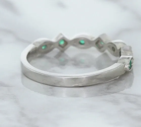 0.21ctw Emerald Alternating Marquise Ring in 14K White Gold