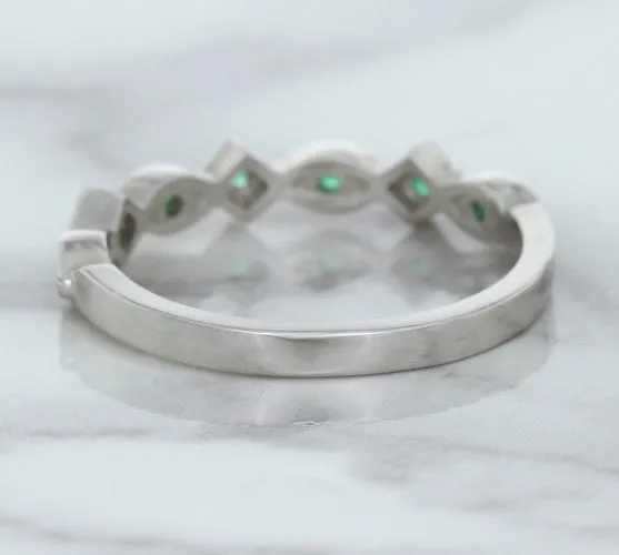 0.21ctw Emerald Alternating Marquise Ring in 14K White Gold