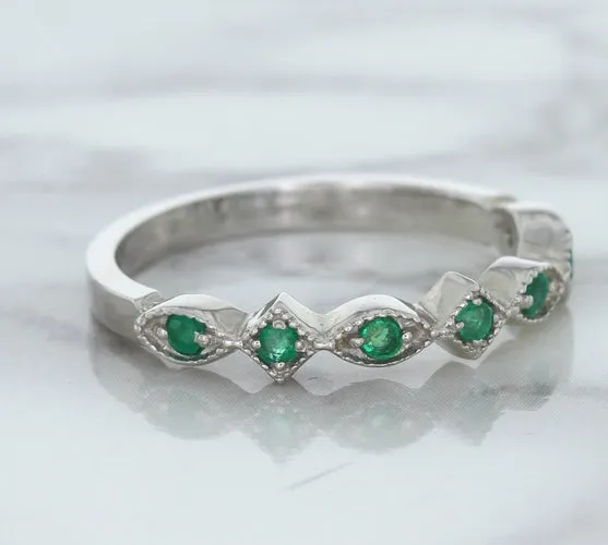0.21ctw Emerald Alternating Marquise Ring in 14K White Gold
