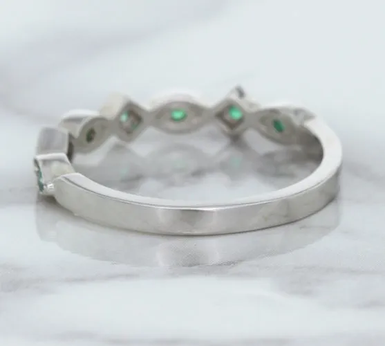 0.21ctw Emerald Alternating Marquise Ring in 14K White Gold