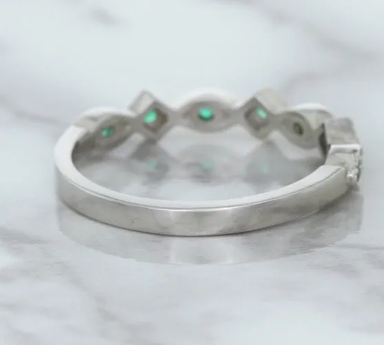 0.21ctw Emerald Alternating Marquise Ring in 14K White Gold