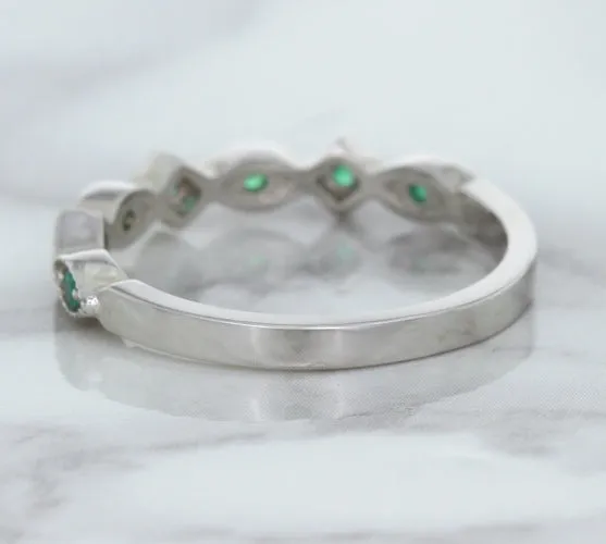 0.21ctw Emerald Alternating Marquise Ring in 14K White Gold