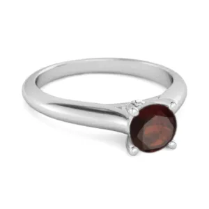 0.25 Ctw Garnet Solitaire 925 Silver Delaney Ring