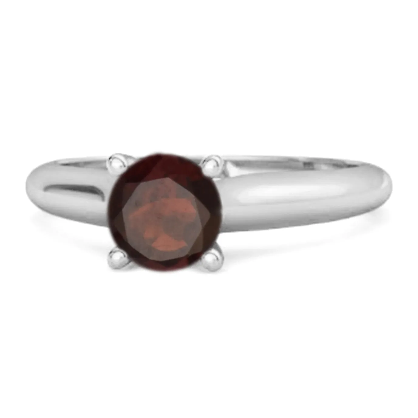 0.25 Ctw Garnet Solitaire 925 Silver Delaney Ring