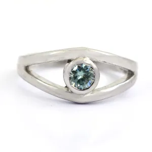 0.60 Ct Exclusive Blue Diamond Solitaire Ring, 100% Certified