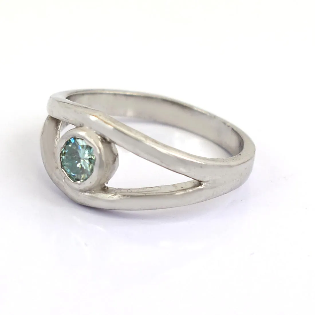 0.60 Ct Exclusive Blue Diamond Solitaire Ring, 100% Certified