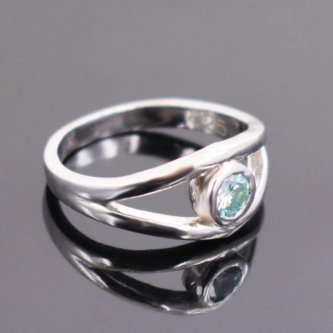 0.60 Ct Exclusive Blue Diamond Solitaire Ring, 100% Certified