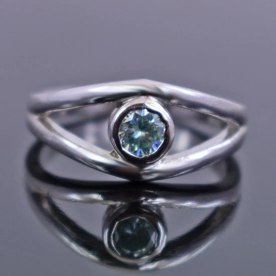 0.60 Ct Exclusive Blue Diamond Solitaire Ring, 100% Certified