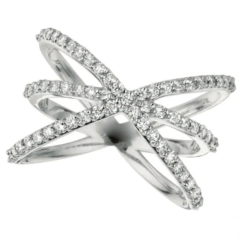 0.65 Carat Natural Diamond Ring Band in 14K White Gold