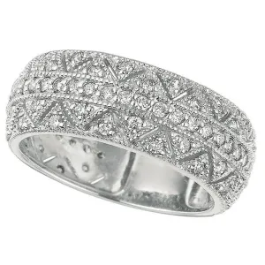 0.75 Carat Natural Diamond Band G SI 14K White Gold