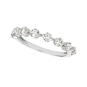 1.00 Carat 8 Stone Natural Diamond Ring Band G SI 14K White Gold
