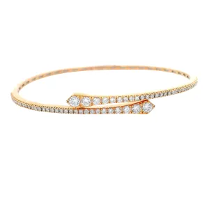 1.00ct 18k Rose Gold Diamond Cuff Bangle