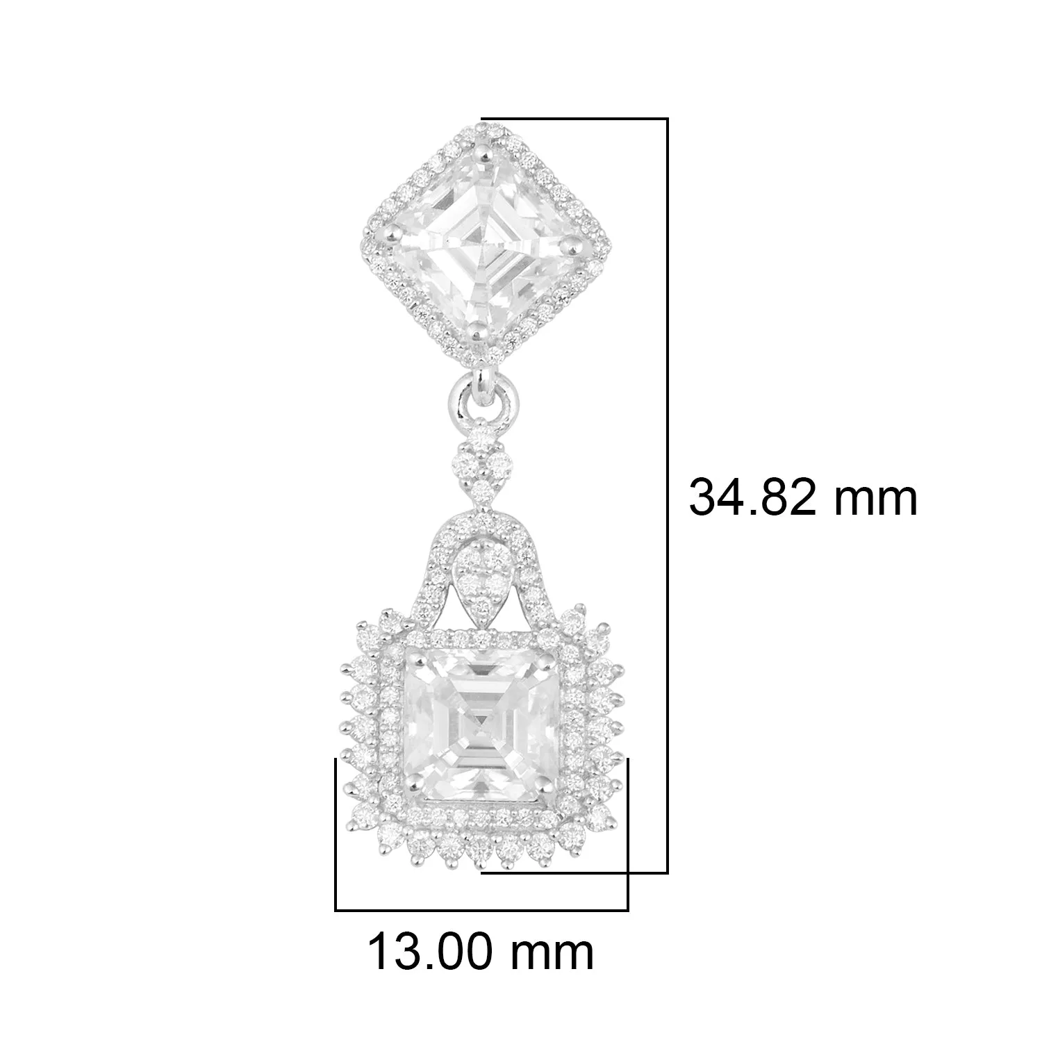10.40 Ctw Octagon Moissanite 925 Sterling Silver Drop Dangle Elegant Earrings