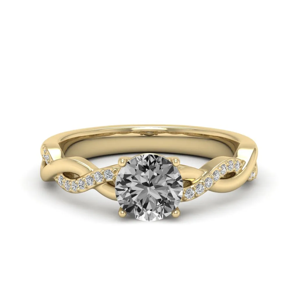 1.09 d.e.w cts Claudia Moissanite Ring