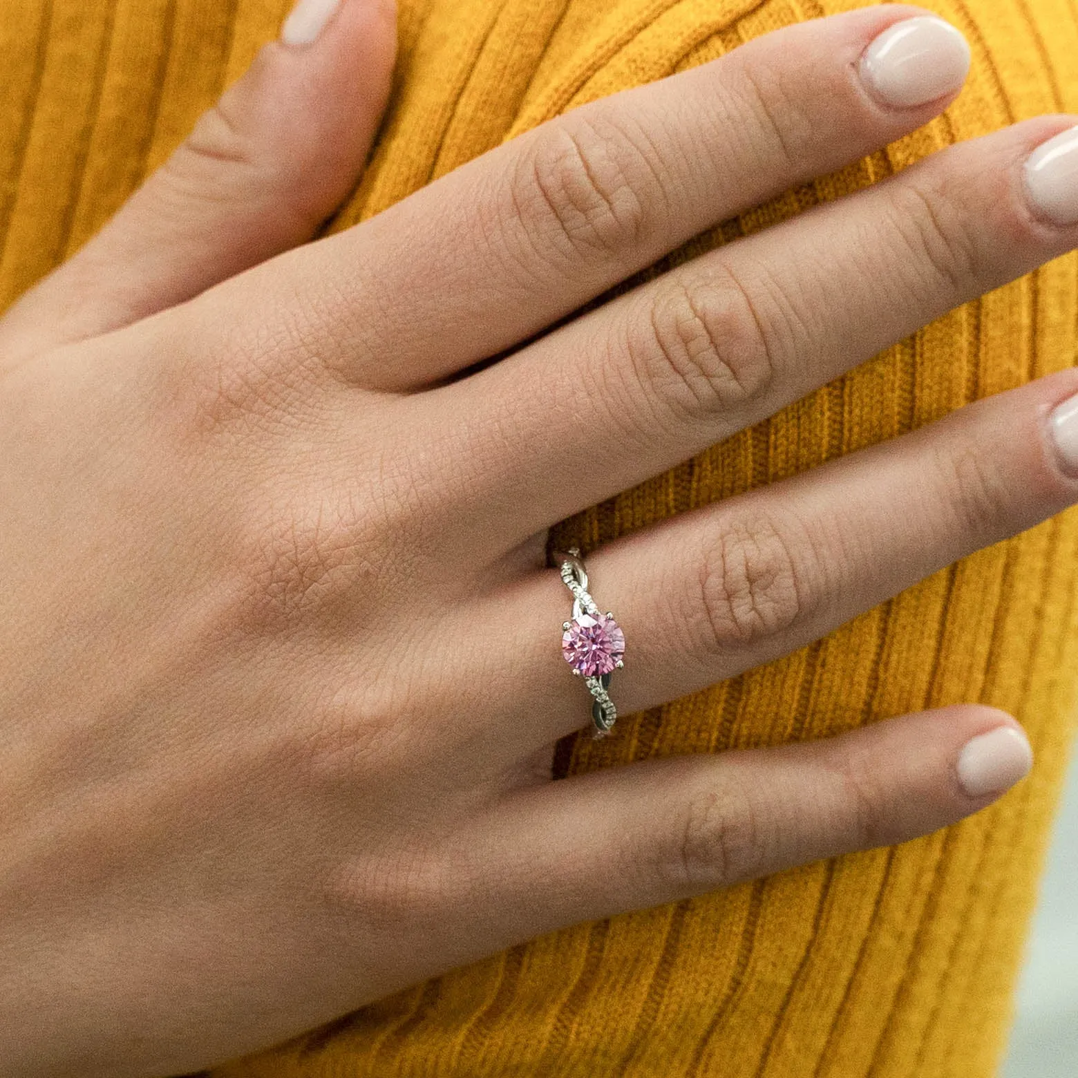 1.09 d.e.w cts Claudia Moissanite Ring