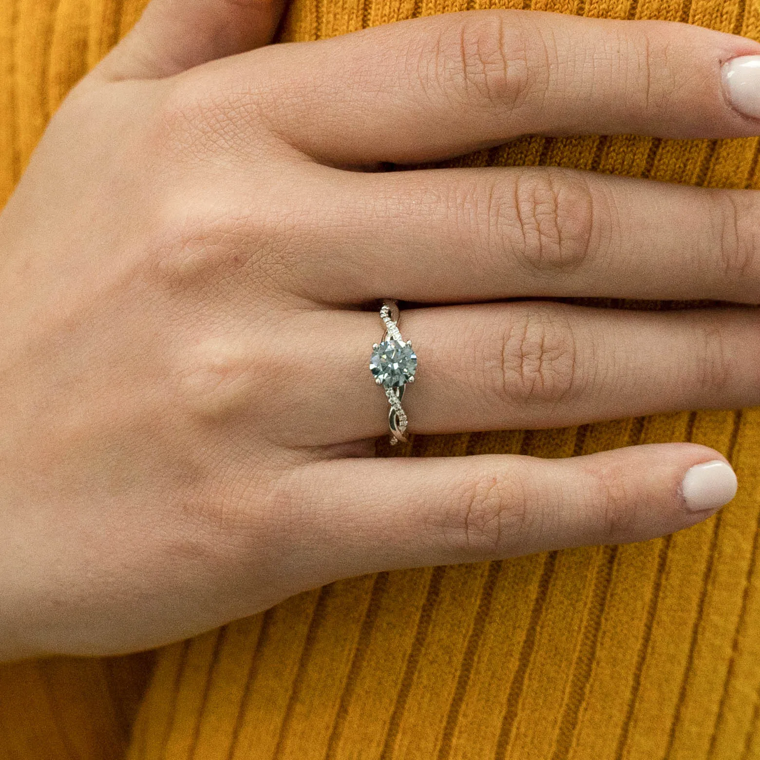 1.09 d.e.w cts Claudia Moissanite Ring