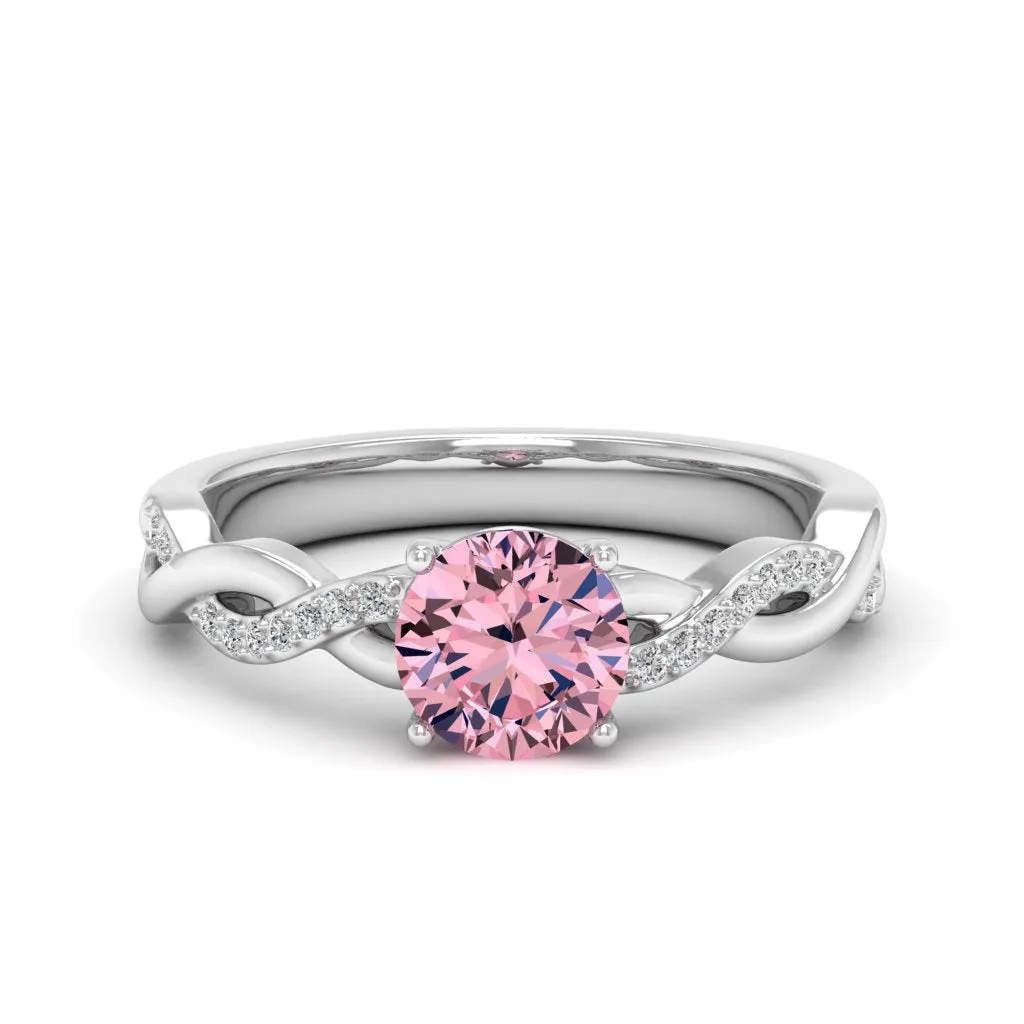 1.09 d.e.w cts Claudia Moissanite Ring