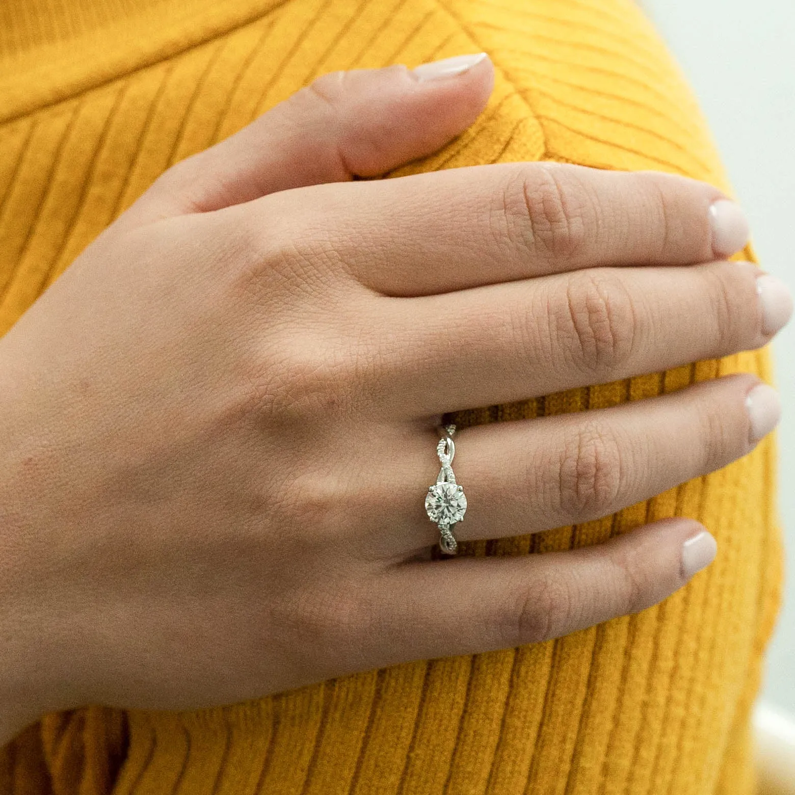 1.09 d.e.w cts Claudia Moissanite Ring