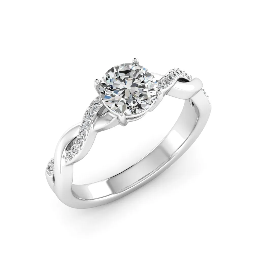 1.09 d.e.w cts Claudia Moissanite Ring