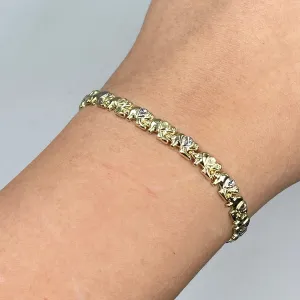 10K Elephant Link Bracelet 7.5"