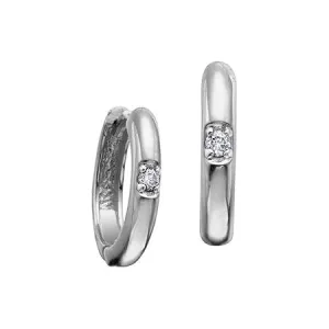 10K Gold (0.04ct) Canadian Diamond Hopp Huggie Earrings White