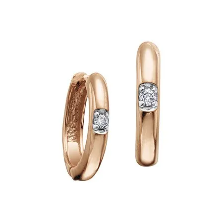10K Gold (0.04ct) Canadian Diamond Hopp Huggie Earrings White