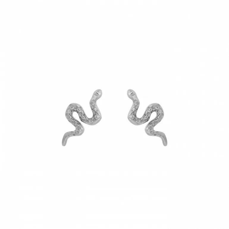 10K Gold Minimalist Snake Stud Earrings