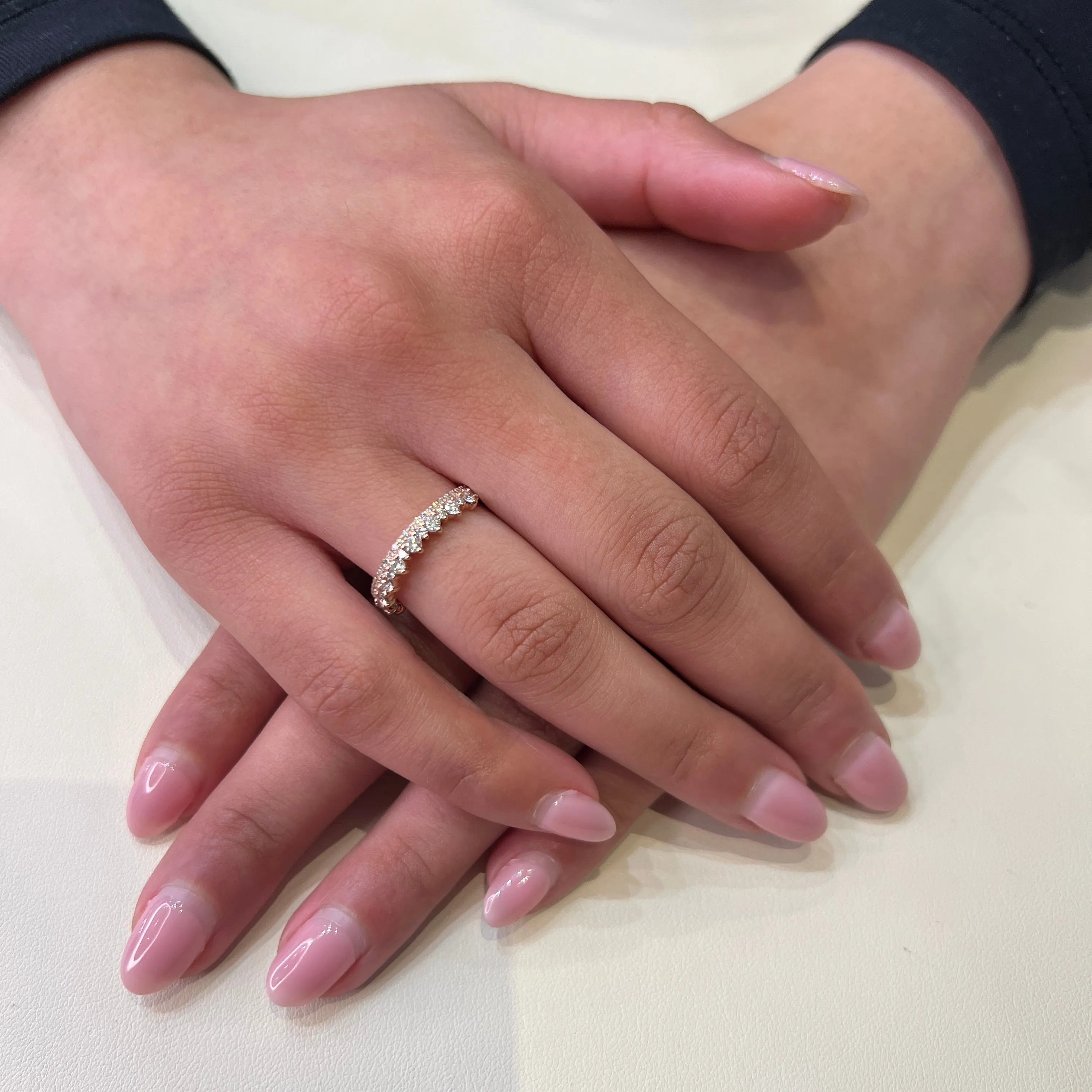 10K Rose Gold (0.50ct) Diamond Stackable Wedding Band