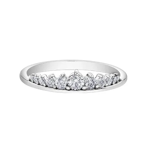 10K White Gold (0.33ct) Diamond Stackable Wedding Band