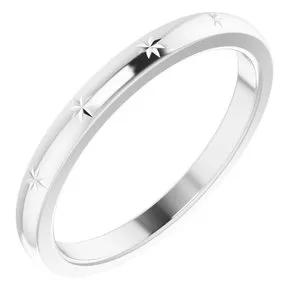 10K White Stackable Starburst Ring Size 10.5