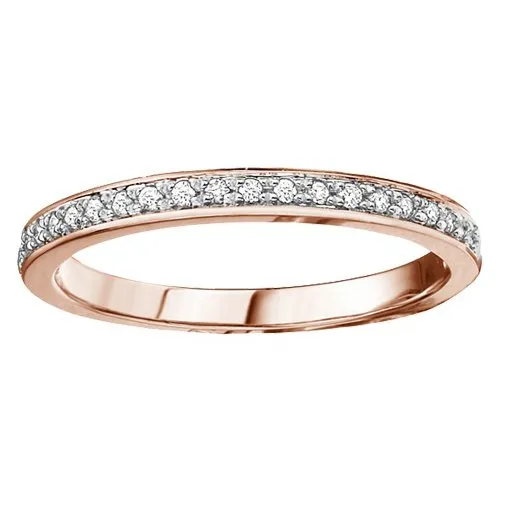 10K White, Yellow or Rose Gold (0.10ct) Diamond Wedding Band White