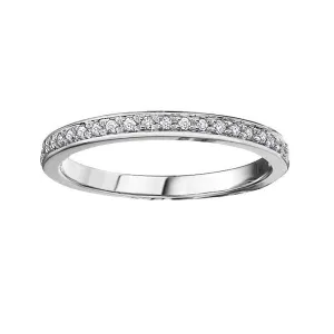 10K White, Yellow or Rose Gold (0.10ct) Diamond Wedding Band White