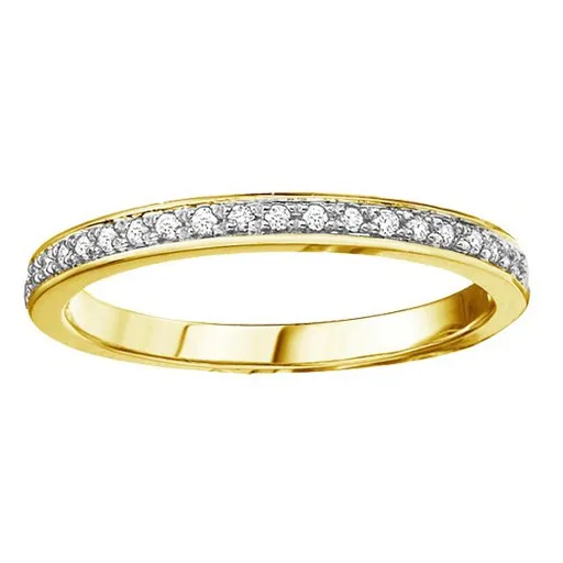 10K White, Yellow or Rose Gold (0.10ct) Diamond Wedding Band White