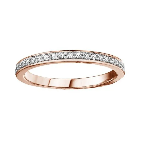 10K White, Yellow or Rose Gold (0.10ct) Diamond Wedding Band White