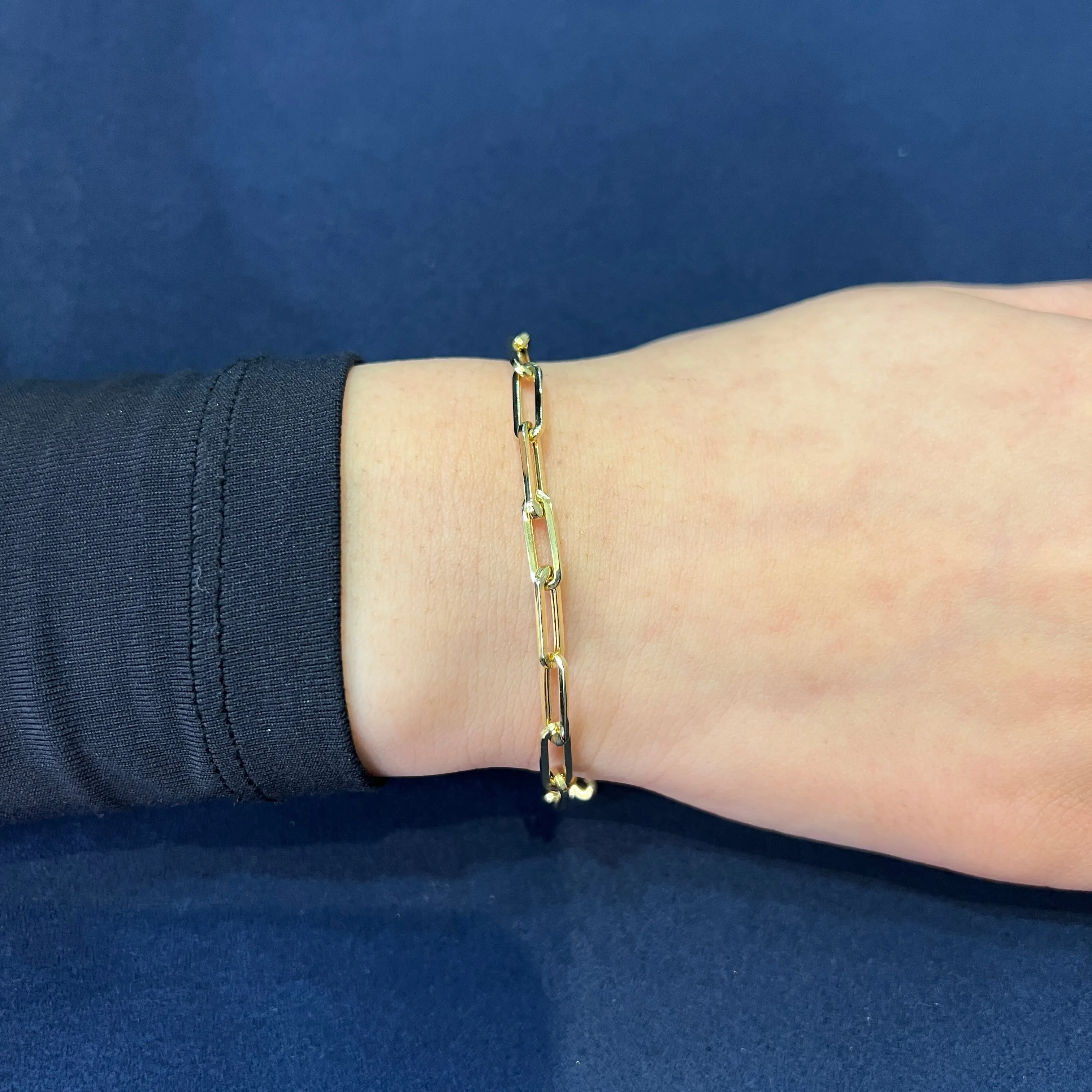 10K Yellow Gold (4mm) Paperclip Bracelet 7.5"