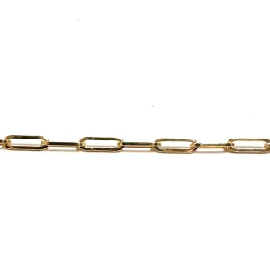 10K Yellow Gold (4mm) Paperclip Bracelet 7.5"