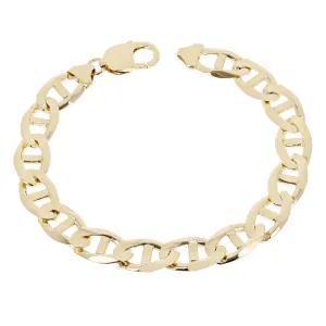 10k Yellow Gold Concave Mariner Gucci Chain Bracelet 9" 10mm 26.8 grams