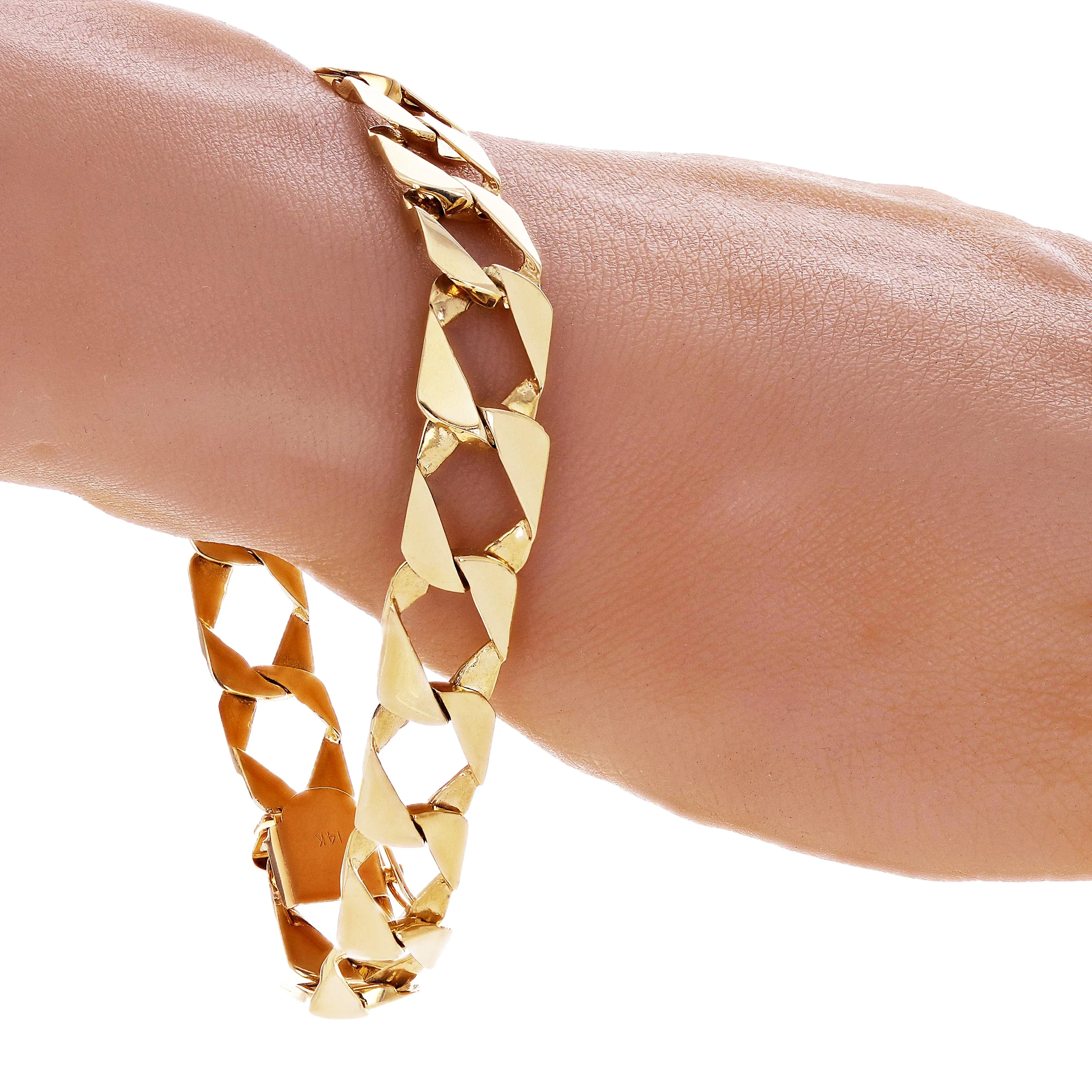 10k Yellow Gold Cuban Chain Link Bracelet 7" 11.5 mm 16.5 grams