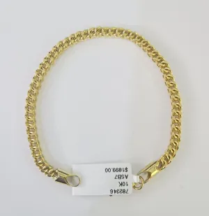10k Yellow Gold Franco Bracelet 3mm 7.25" Inch Men Women Link Real