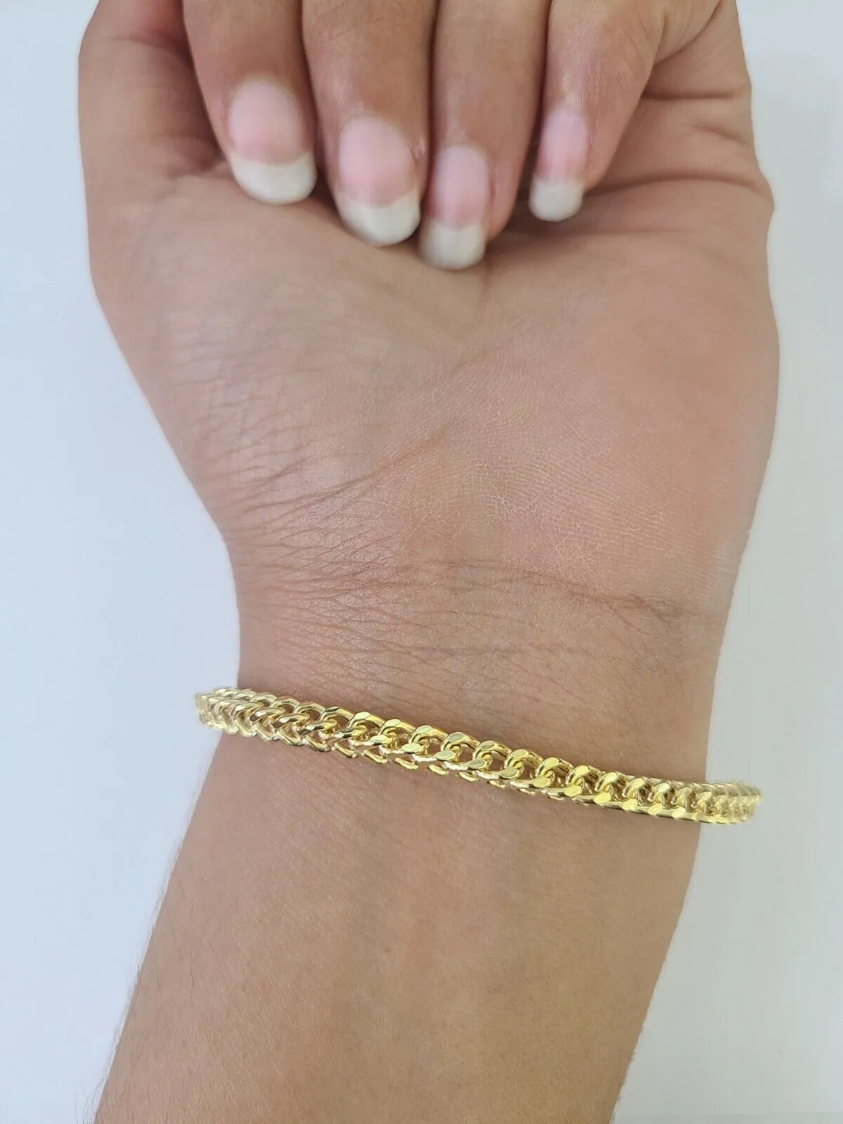 10k Yellow Gold Franco Bracelet 3mm 7.25" Inch Men Women Link Real